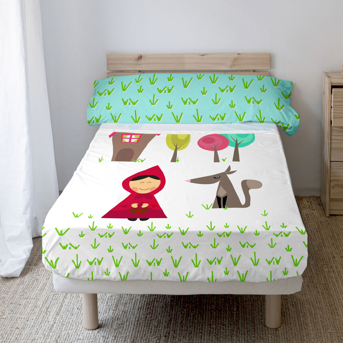 Bäddset HappyFriday Mr Fox Grandma Multicolour Säng 105 2 Delar